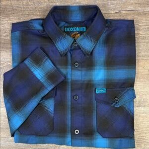 Dixxon Flannel “The Lifeline” Blue Plaid Button-Up Shirt | Men’s Large